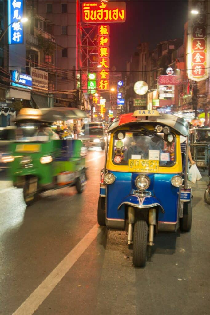 tuktuk driving in bangkok thailand
